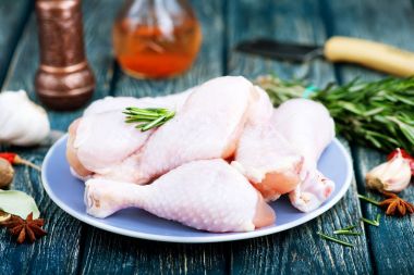 Çiğ tavuk bacağı. 