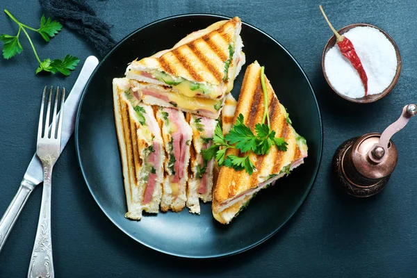 Club sandwiches on plate — Stock Photo, Image