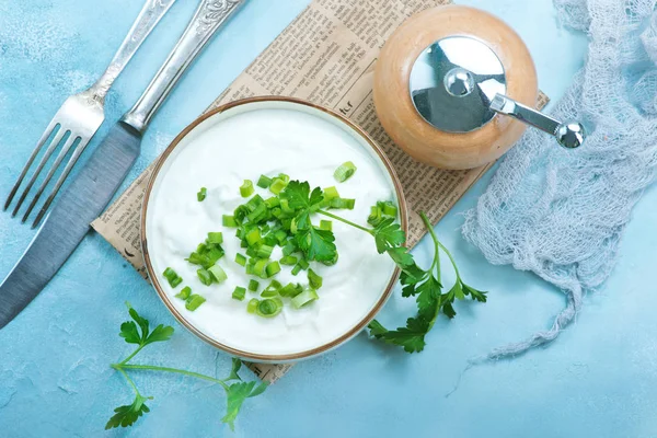 Salsa con cebolla verde — Foto de Stock