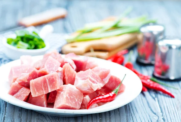 Raw meat pieces — Stock Photo, Image