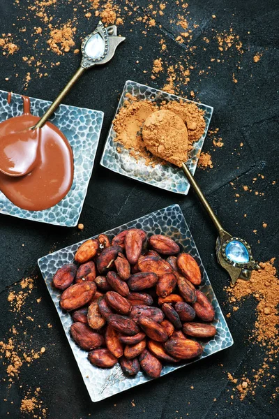 Composición con granos de cacao — Foto de Stock