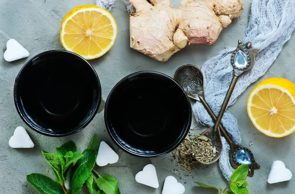 Ingredientes para el té tonificante terapéutico — Foto de Stock