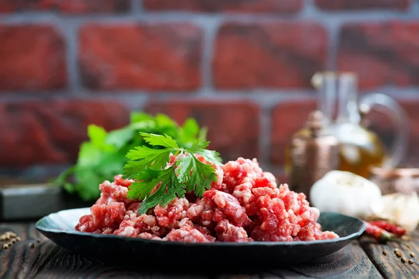 Minced meat with parsley — Stock Photo, Image