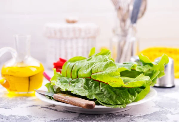 Färska mangold blad — Stockfoto