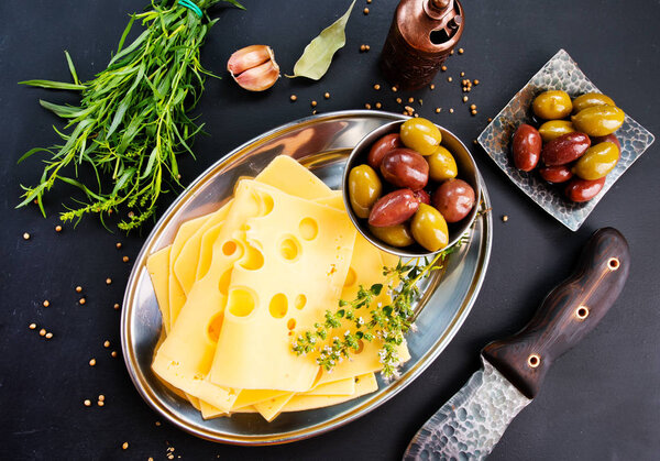 cheese with olives and spices
