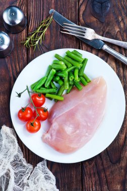 satır filetosu domates ve yeşil fasulye  