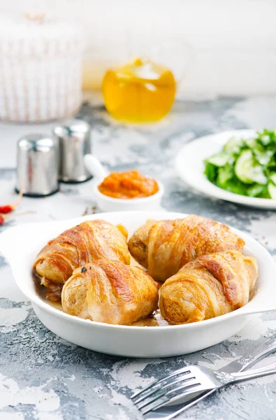 Patata al horno con tocino —  Fotos de Stock