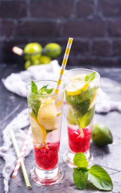 Ahududu ile soğuk limonata