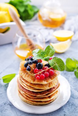 pancakes on white plate clipart