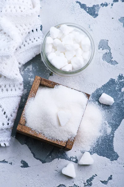 Gula putih di atas meja — Stok Foto