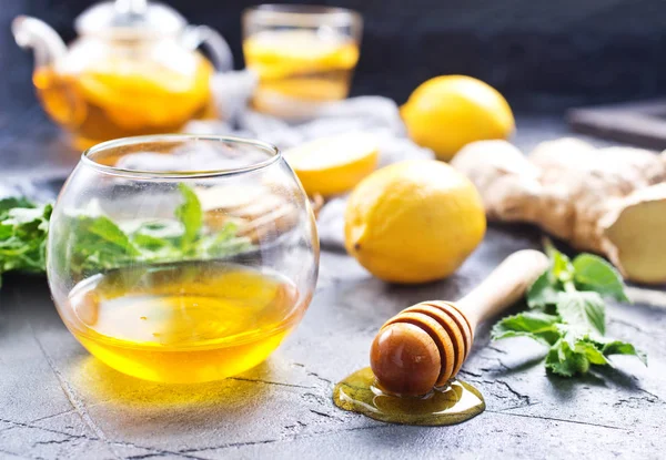 Med, máta a citrony — Stock fotografie