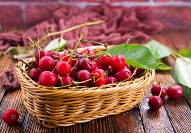 sepet içinde taze kiraz