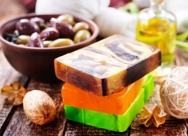 Spa objects on wooden table — Stock Photo, Image