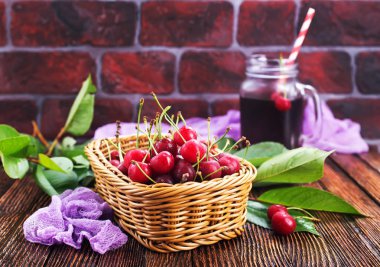 Sepette taze kirazlar 