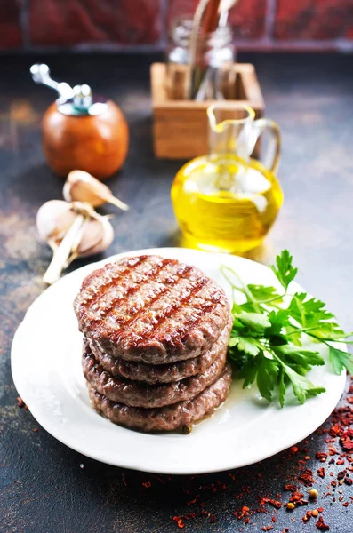 Fried cutlets for burger — Stock Photo, Image