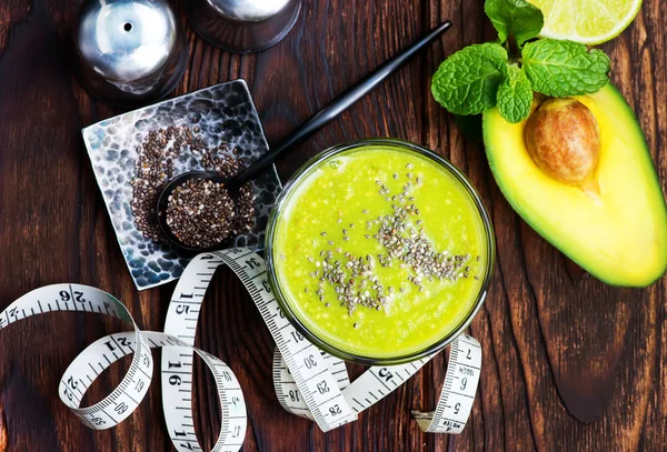 Avocado smoothie with seeds — Stock Photo, Image