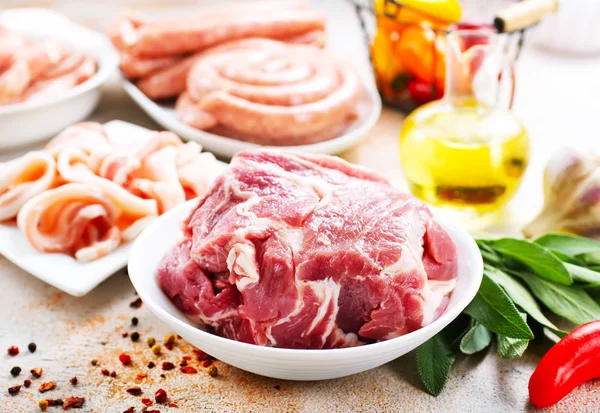Hús priducts és aromájú fűszer — Stock Fotó