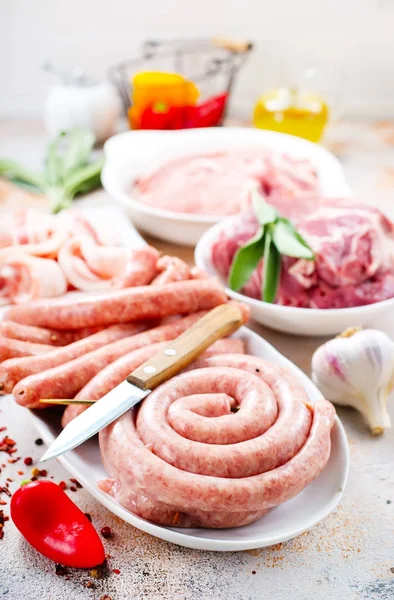 Meat priducts and aroma spice — Stock Photo, Image