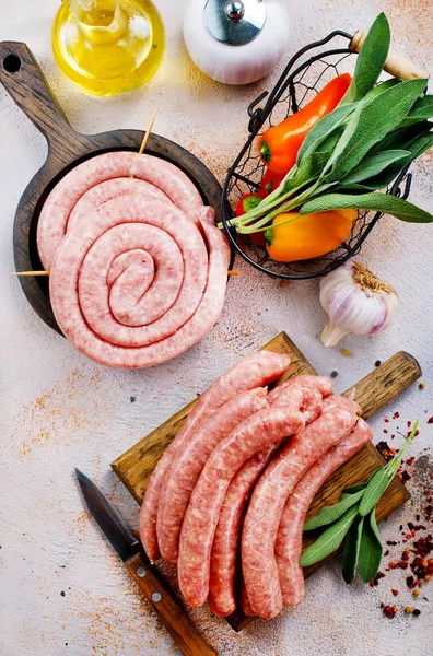Meat priducts and aroma spice — Stock Photo, Image