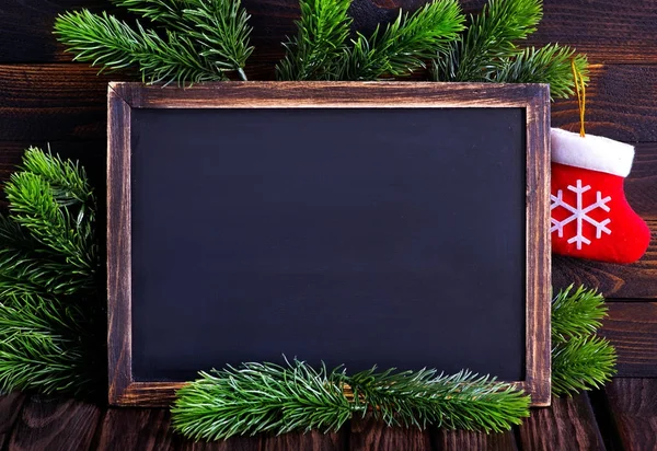 Schoolbord met Kerstdecoratie — Stockfoto