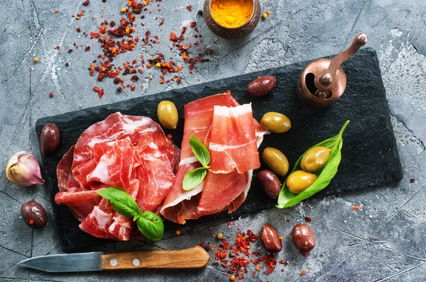 Prosciutto di parma appetitoso — Foto Stock