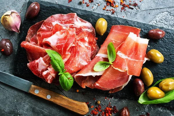 Prosciutto di parma appetitoso — Foto Stock