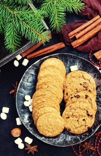 Christmas cookies on plate — Stock Photo, Image