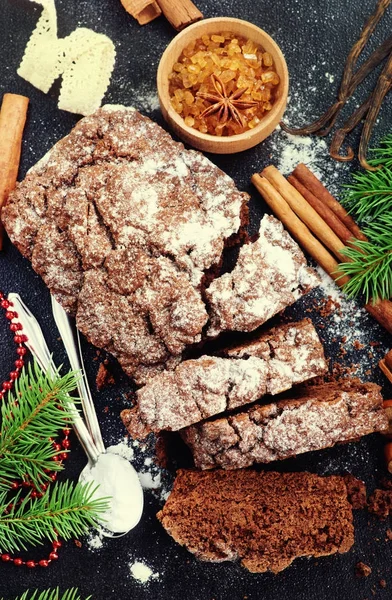 Bolo de chocolate de Natal — Fotografia de Stock