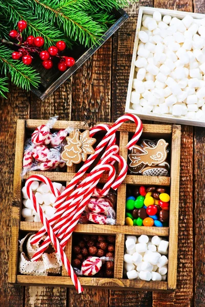 Caramelos de Navidad en cajas — Foto de Stock
