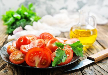 Taze olgun domatesler 