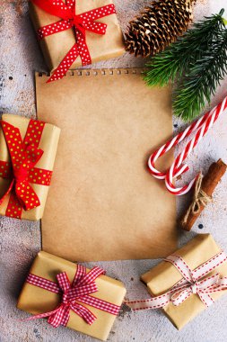 Noel arka plan boş kağıt ile