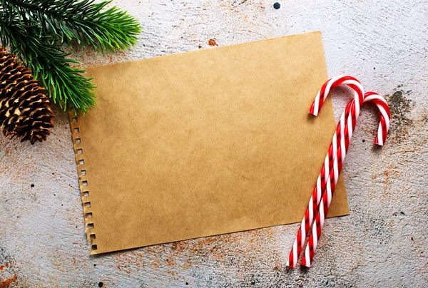 Candy canes blank paper — Stock Photo, Image
