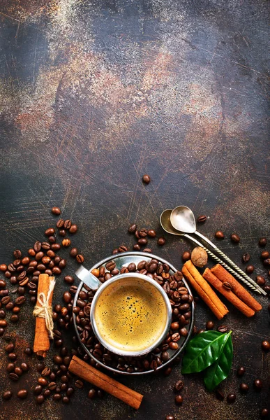 Hot Coffee Cinnamon Table — Stock Photo, Image