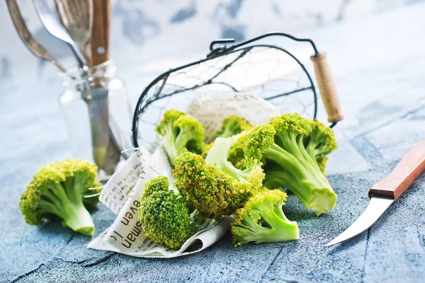 Frisk Broccoli Bordet Mad Koncept - Stock-foto