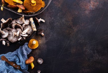 Ham mantar sepeti ve bir tablo