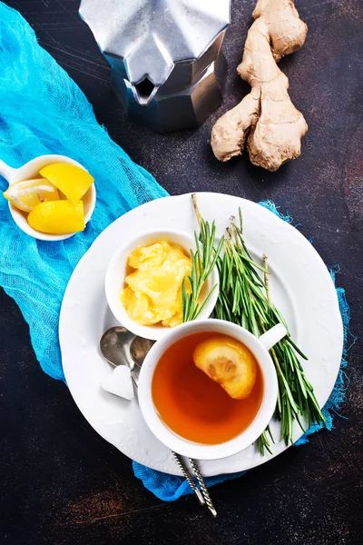 Чай Медом Лимоном Имбирем — стоковое фото
