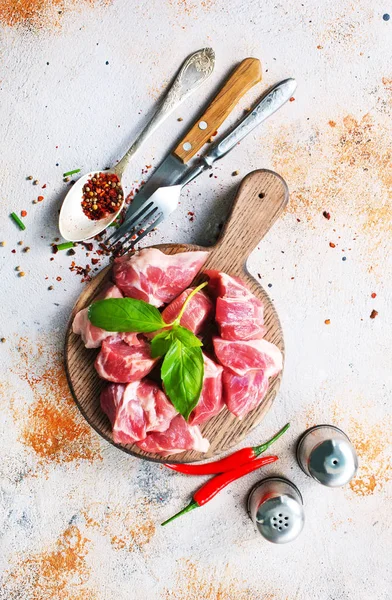 Carne Cruda Con Spezie Aromatiche Sale Marino — Foto Stock