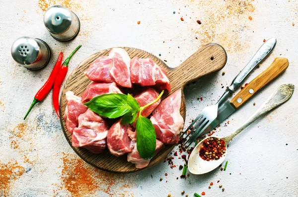 Carne Cruda Con Spezie Aromatiche Sale Marino — Foto Stock