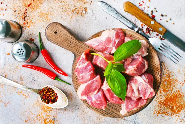 Carne Cruda Con Spezie Aromatiche Sale Marino — Foto Stock