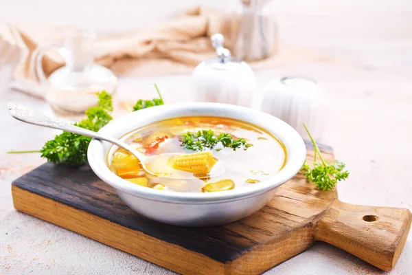 Kase Lezzetli Sebze Çorbası Sağlıklı Yemek — Stok fotoğraf