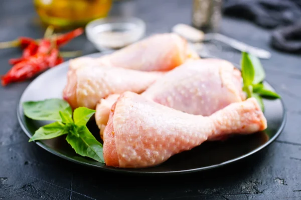 Raw Meat Chicken Legs Chicken Herbs Spices — Stock Photo, Image