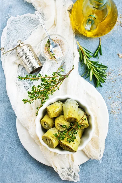 Artichoke Marinade Aroma Spices Bowl — Stock Photo, Image