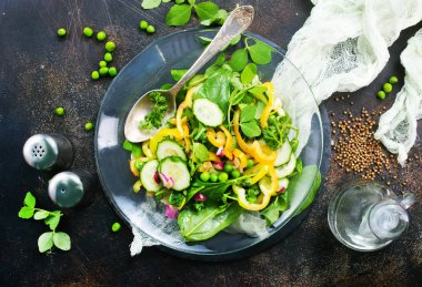 yağ ve tuz, diyet gıda sebze salatası 