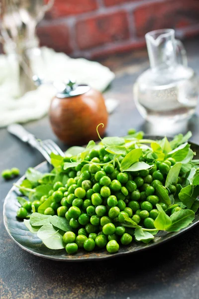 Čerstvý Zelený Hrášek Desce Zdravé Biopotraviny — Stock fotografie