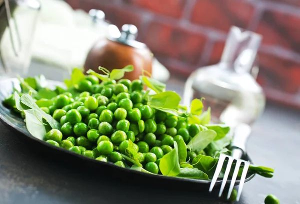 Свежий Зеленый Горох Тарелке Органические Здоровые Продукты Питания — стоковое фото