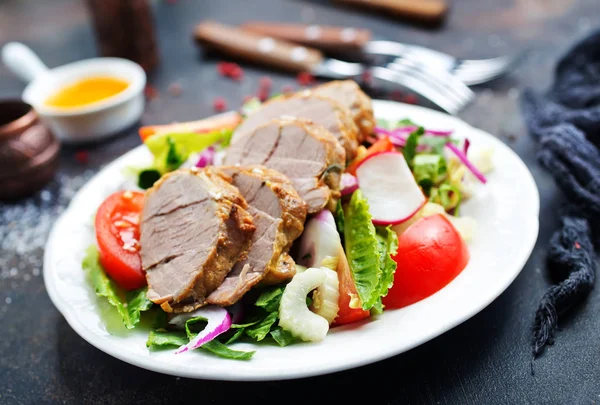 Salade Avec Poulet Cuit Four Légumes Nourriture Diététique — Photo