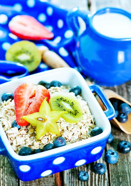 Copos Avena Con Frutas Bayas Bol — Foto de Stock