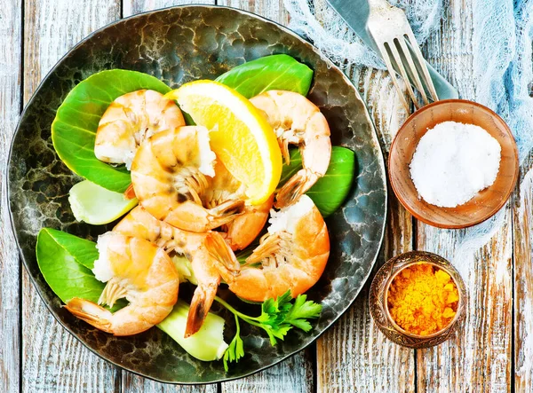 Salad Boiled Shrimps Aroma Spice Stock Photo — Stock Photo, Image