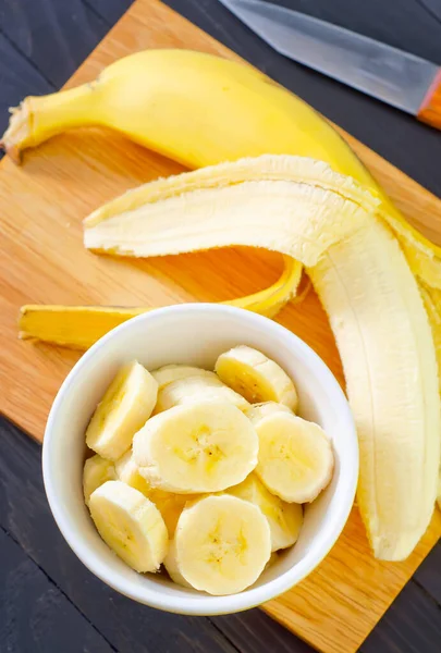 Banana Sulla Tavola Sfondo Cibo — Foto Stock