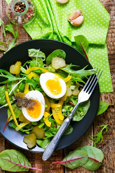 Salad Eggs Plate Table — Stock Photo, Image